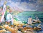Coast near Lapta : painting by Heidi Trautmann